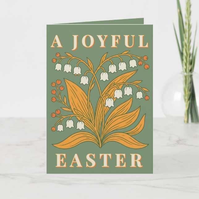 Modern Botanical Easter Blessings Card (Front)