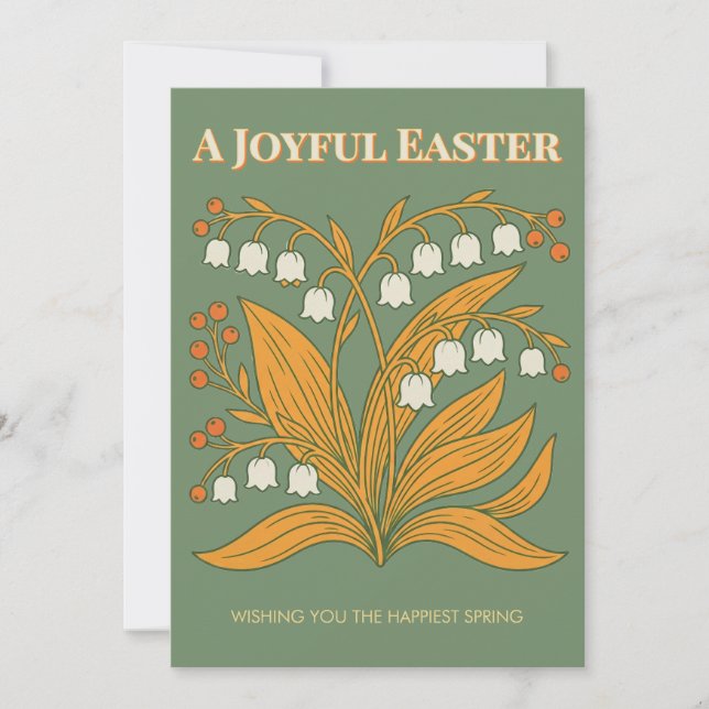 Modern Botanical Easter Blessings Invitation (Front)