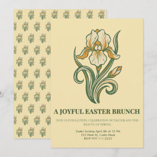 Modern Botanical Easter Blessings Invitation