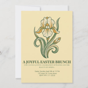 Modern Botanical Easter Blessings Invitation