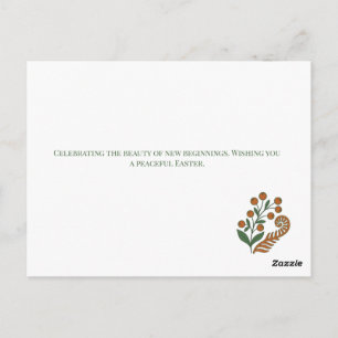 Modern Botanical Easter Blessings Postcard
