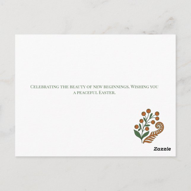 Modern Botanical Easter Blessings Postcard (Back)