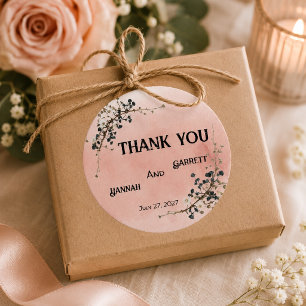 Modern Botanical Elegance Wedding Classic Round Sticker