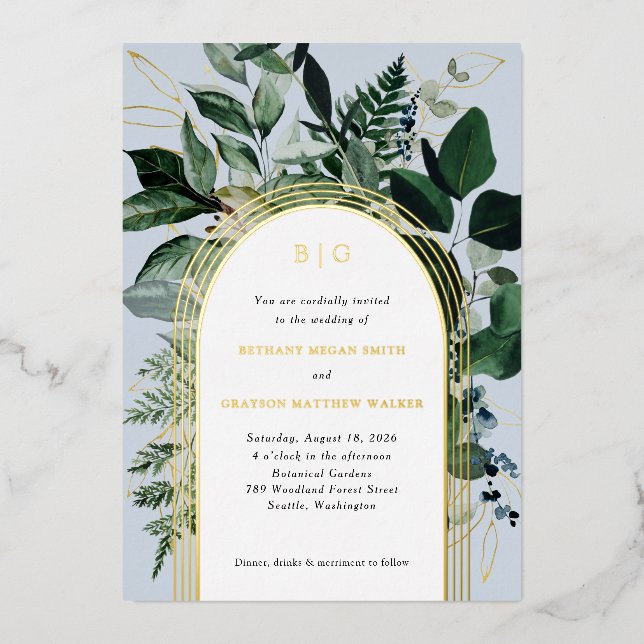 Modern Botanical elegant garden wedding (Front)