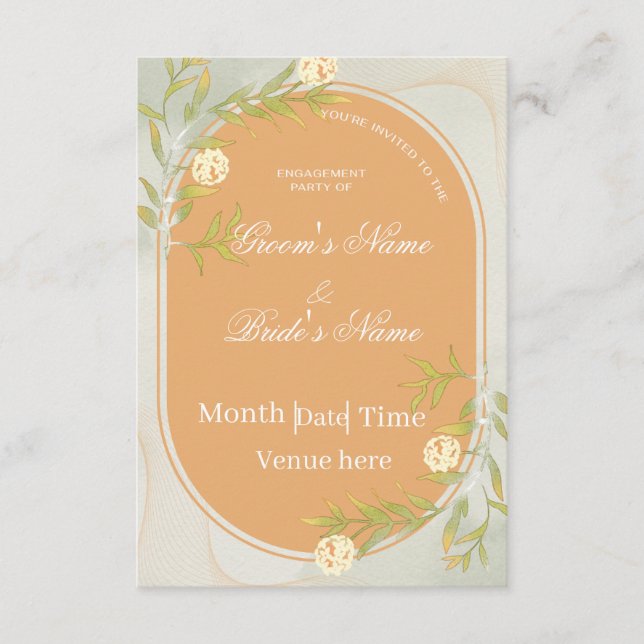 Modern Botanical Engagement Party Invitation (Front)