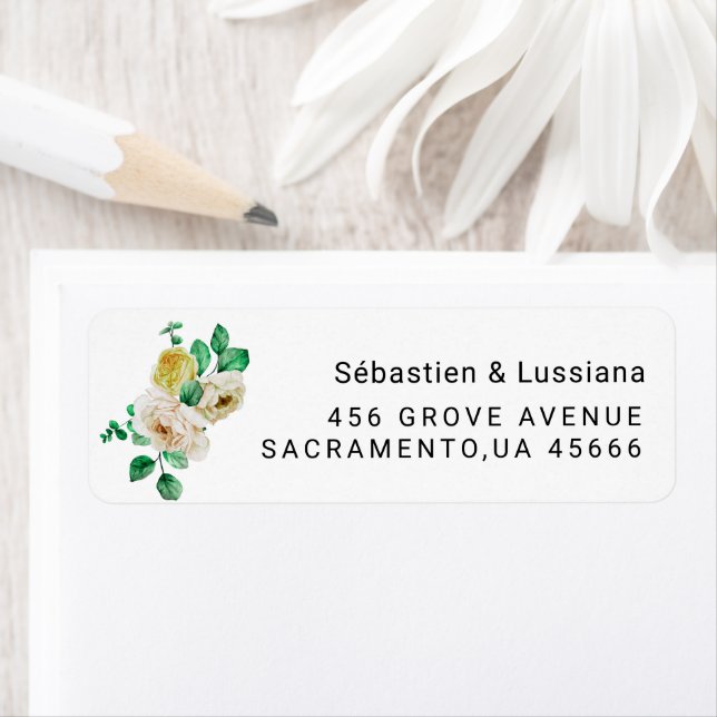 Modern Botanical Eucalyptus Branch Return Address Label (Insitu)