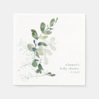 Modern Botanical Eucalyptus Custom Baby Shower