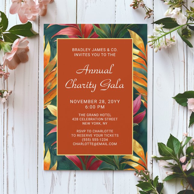 Modern Botanical Floral Charity Event Gala Party Invitation (Creator Uploaded)