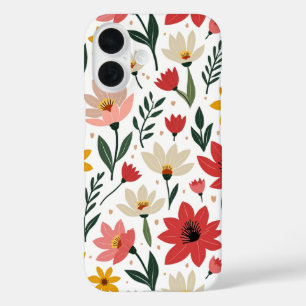 Modern Botanical Floral Colourful Summer Garden iPhone 16 Case