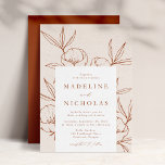 Modern Botanical Floral Cream & Cinnamon Wedding Invitation<br><div class="desc">Elegant,  modern wedding invitations featuring your wedding details in cinnamon with hand-drawn line art floral drawings against a speckled cream background. The invite reverses to a solid cinnamon background or colour of your choice. Designed to coordinate with our Modern Botanical Floral wedding collection.</div>