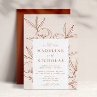Modern Botanical Floral Cream & Cinnamon Wedding