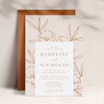 Modern Botanical Floral Cream & Terracotta Wedding Invitation<br><div class="desc">Elegant,  modern wedding invitations featuring your wedding details in terracotta brown with hand-drawn line art floral drawings against a speckled cream background. The invite reverses to a solid terracotta brown background or colour of your choice. Designed to coordinate with our Modern Botanical Floral wedding collection.</div>