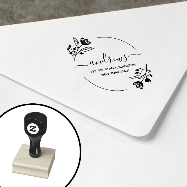 Modern Botanical Floral Leaves Rubber Stamp (Creator Uploaded)