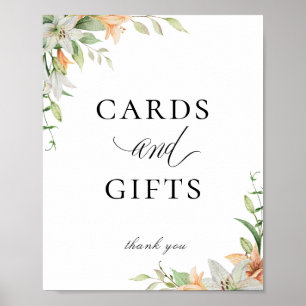 Modern Botanical Floral Lily Cards Gifts Sign