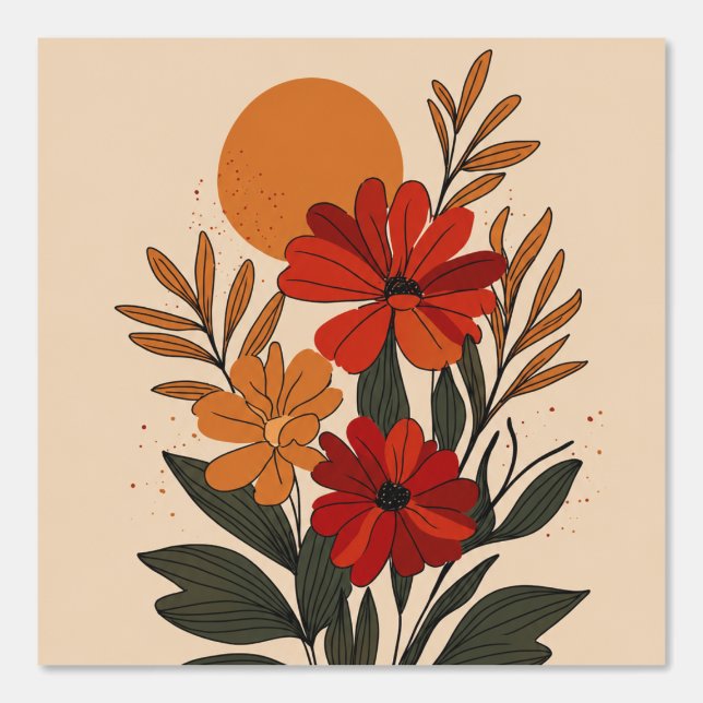 Modern Botanical Floral Wallpaper (Front)