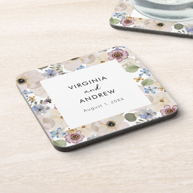 Modern Botanical Floral Wedding Coaster (Modern Botanical Floral Wedding Coaster by Painted Paperie
)