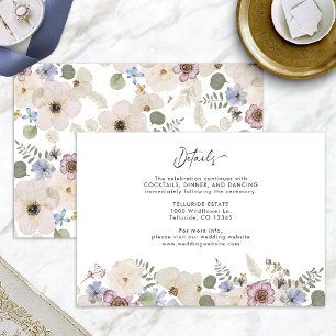 Modern Botanical Floral Wedding Details Enclosure Card