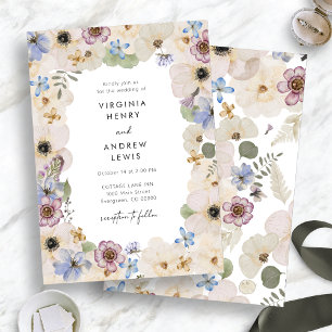 Modern Botanical Floral Wedding Invitation