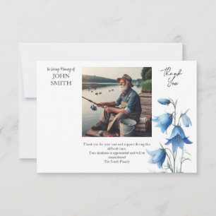 Modern botanical funeral thank you card