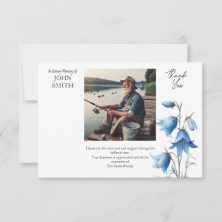 Modern botanical funeral thank you card