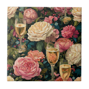 Modern Botanical Gardenias Tiles For Home Decor