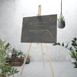 Modern Botanical Golden Floral Wedding Welcome Faux Canvas Print<br><div class="desc">The design features an elegant modern golden nature floral "Welcome" calligraphy script. Personalise with your wedding details and please find matching designs from my "DreamHut" store.</div>