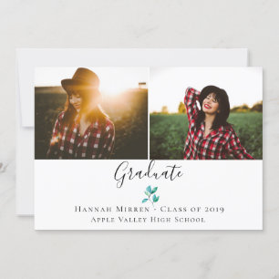 Modern Botanical Graduation Photo Announcement