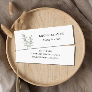 Modern Botanical Greenery Simple Floral Mini Business Card