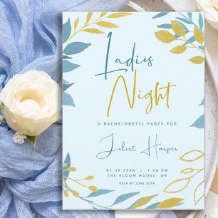 Modern Botanical Ladies Night Bachelorette Party  Invitation