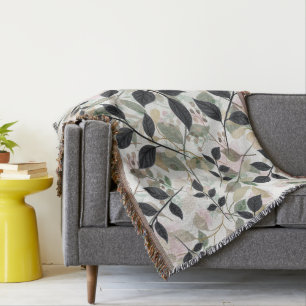 Modern Botanical Layers Of Leaves Accent Pillow Throw Blanket