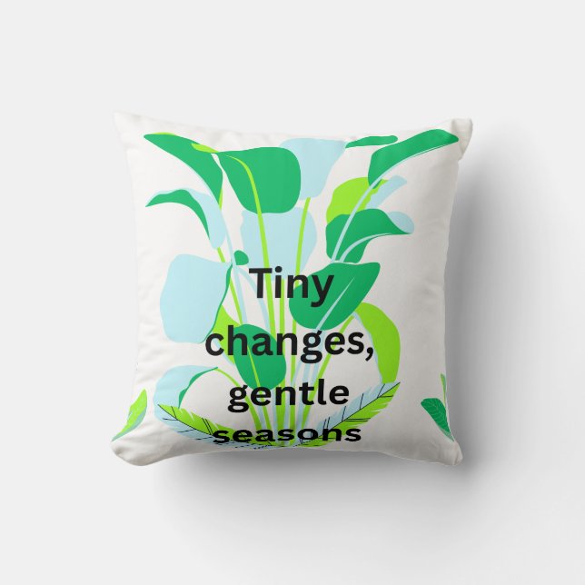 Modern Botanical Leaf Accent Pillow (Front)