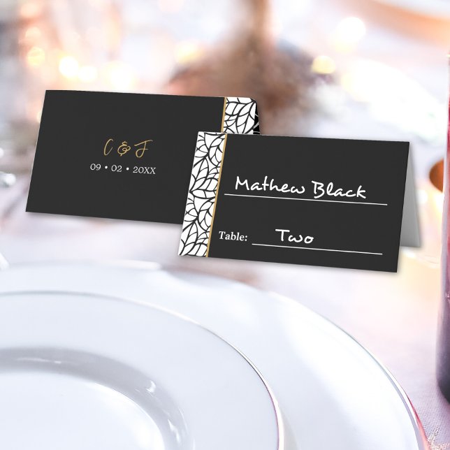 Modern Botanical Leaf Pattern Border Place Card (Modern Botanical Leaf Pattern Border Place Card)