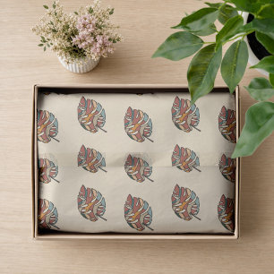 Modern Botanical Leaf Serene Savanna Tissue Paper