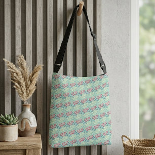 Modern Botanical Leaf Vines Seamless Pattern Art Crossbody Bag