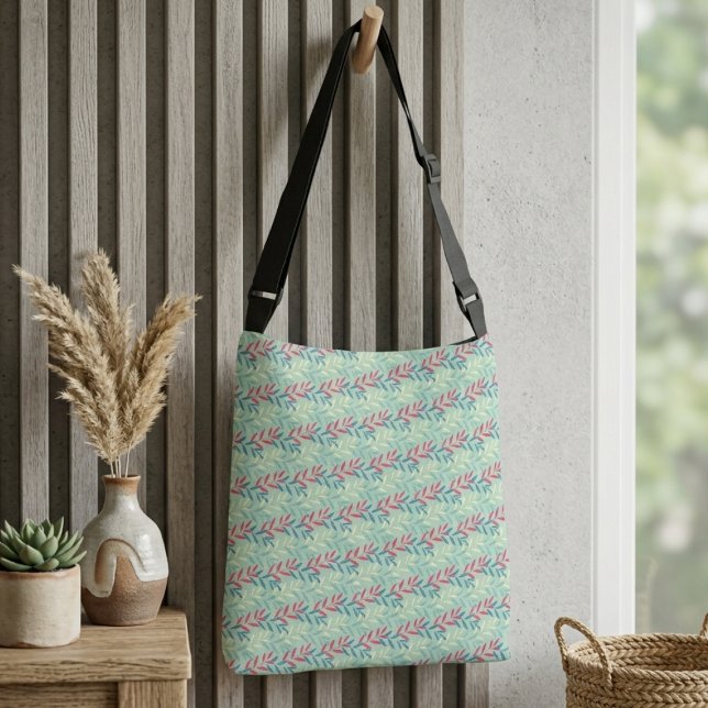Modern Botanical Leaf Vines Seamless Pattern Art Crossbody Bag (Creator Uploaded)