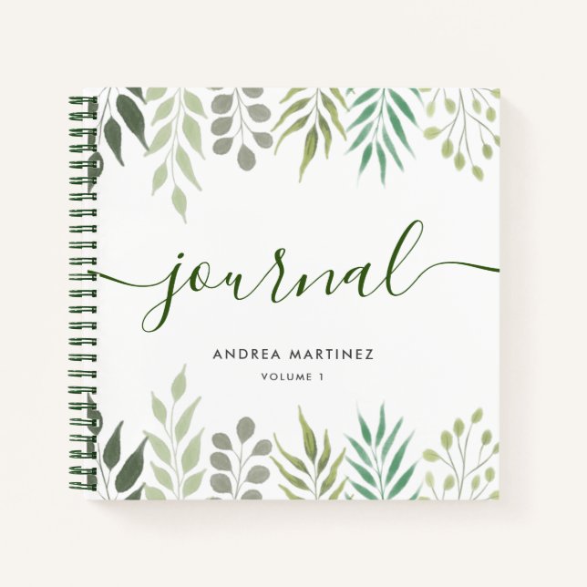 Modern Botanical Leaves Foliage Journal (Front)