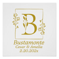 Modern Botanical Letter B Personalised