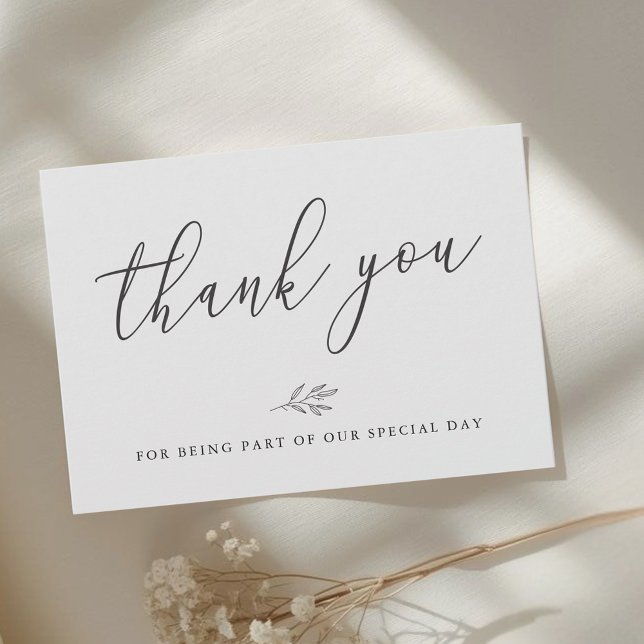 Modern Botanical Line Art Wedding Thank You Card (Creator Uploaded)