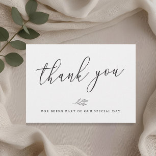 Modern Botanical Line Art Wedding Thank You Card
