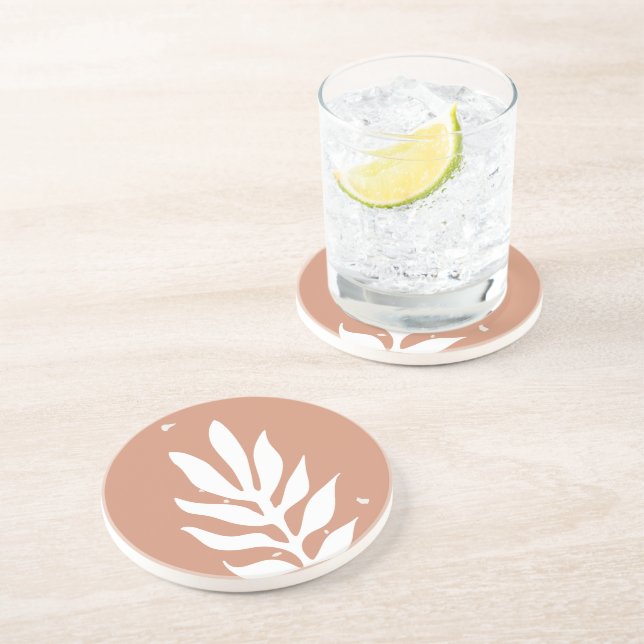 Modern botanical living Art Coaster (Side)
