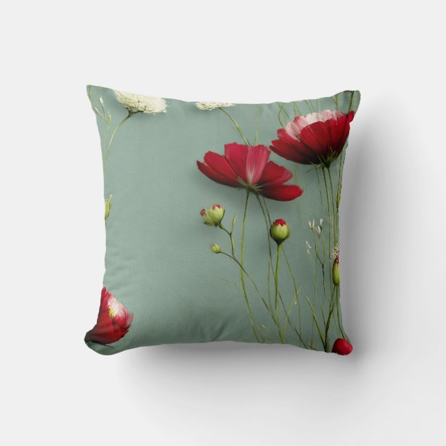 Modern Botanical Minimalist Subtle Floral Pattern  Cushion (Front)