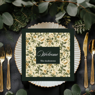 Modern Botanical Napkins Sage Green Luxury Look