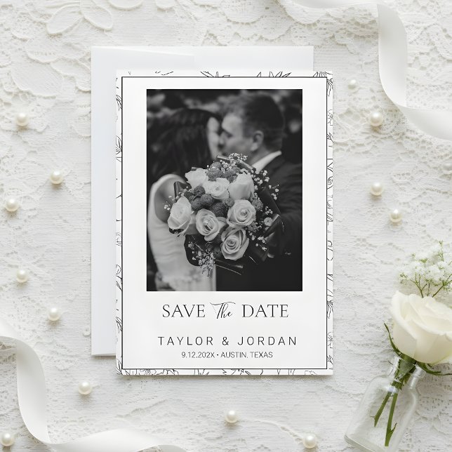 Modern Botanical Photo Save the Date Wedding  (Creator Uploaded)
