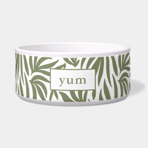 Modern Botanical Print Yum Dog Bowl