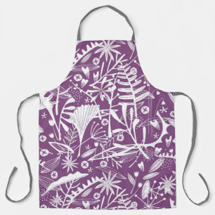 Modern Botanical Purple Apron