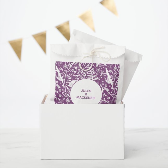 Modern Botanical Purple Favour Bag (Party)