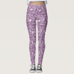 Modern Botanical Purple Leggings<br><div class="desc">Modern contemporary purple and white floral botanical pattern.  Original art by Nic Squirrell.</div>