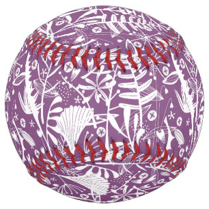 Modern Botanical Purple Softball