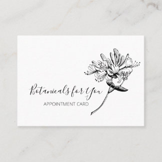 Modern Botanical Script and Honeysuckle Business Card