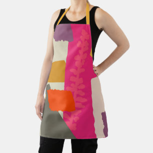 Modern Botanical Silhouette Artistic Colour Block Apron